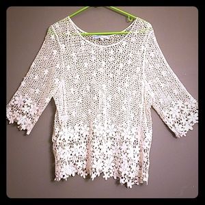 Beautiful Cream colored Crochet Top By Cecico